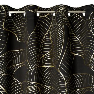 Zasłona gotowa na przelotkach KIARA 140x250 Eurofirany czarny