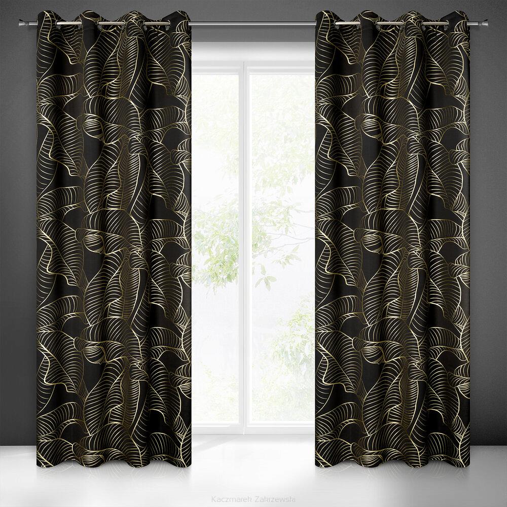 Zasłona gotowa na przelotkach KIARA 140x250 Eurofirany czarny