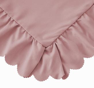 Pościel 160x200 pudrowa różowa z falbankami