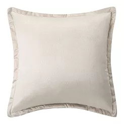 Poszewka dekoracyjna SOFT 40x40 welurowa beżowa z lamówką