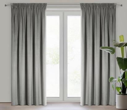 Zasłona gotowa na taśmie MARLEN 140x270 Eurofirany welwetowa stalowa