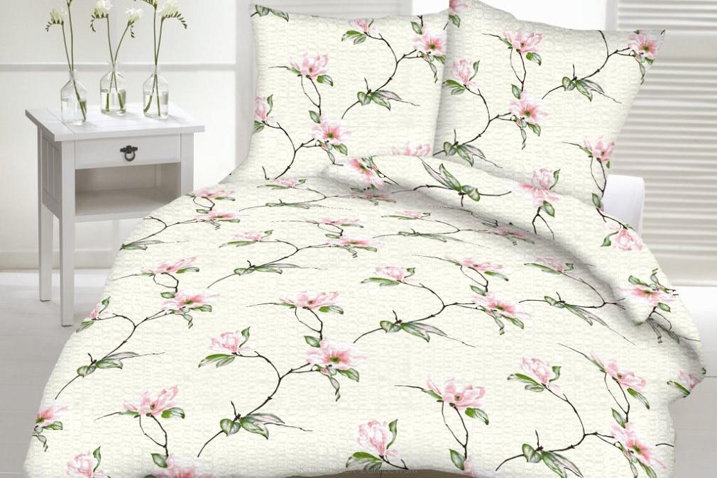 Pościel z kory I 160x200 wzór krem kwiaty