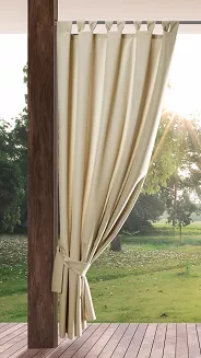 Zasłona gotowa na szelkach wodoodporna GARDEN 155x240 ogrodowa beżowa