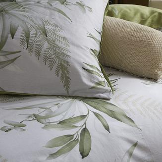 Biała Pościel w Liście Satyna Bawełniana 140x200 Y020