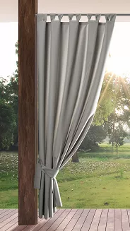 Zasłona gotowa na szelkach wodoodporna GARDEN 155x240 ogrodowa szara