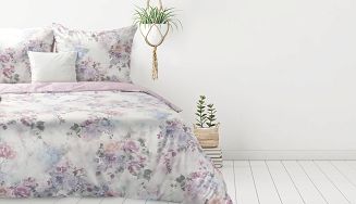 Pościel bawełniana LEA 160x200 Design91 jasnofioletowy
