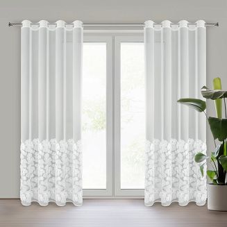 Zasłona gotowa na przelotkach JASMIN 140x250 Eva Minge Eurofirany biały