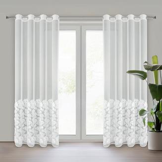 Zasłona gotowa na przelotkach JASMIN 140x250 Eva Minge Eurofirany biały