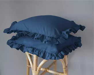KPL POSZEWEK BAWEŁNA PURE DENIM 40X40  (a'2SZT) Z FALBANĄ