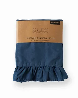 KPL POSZEWEK BAWEŁNA PURE DENIM 40X40  (a'2SZT) Z FALBANĄ