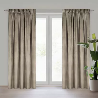 Zasłona gotowa na taśmie MELANIE 140x270 Eurofirany brązowa