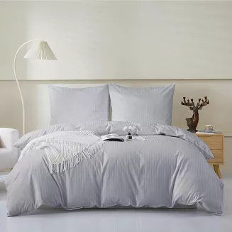 Poszewka z adamaszku satyna bawełniana 70x80 jasnoszara