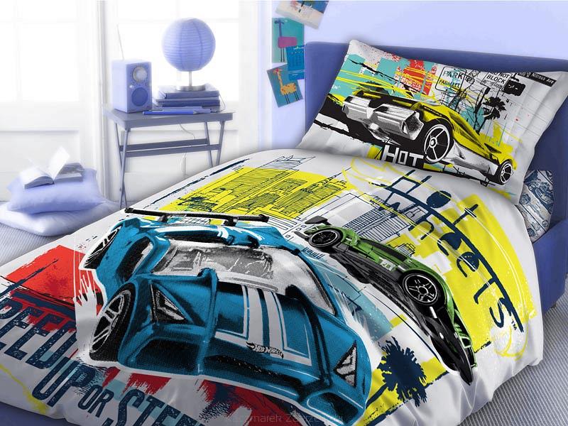 Pościel bawełniana dla dzieci 160x200 Hot Wheels