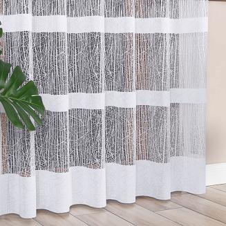 Firanka żakardowa gotowa na żabki WIKTORIA 200x150 biała