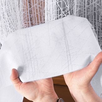 Firanka żakardowa gotowa na żabki WIKTORIA 200x150 biała