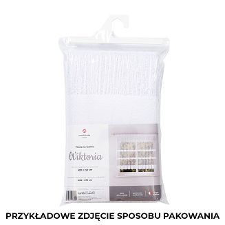 Firanka żakardowa gotowa na żabki WIKTORIA 200x150 biała