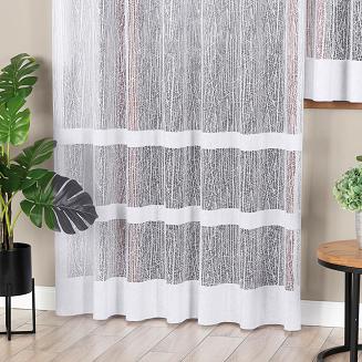 Firanka żakardowa gotowa na żabki WIKTORIA 200x150 biała