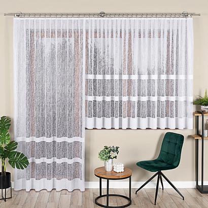 Firanka żakardowa gotowa na żabki WIKTORIA-1 200x150 biała