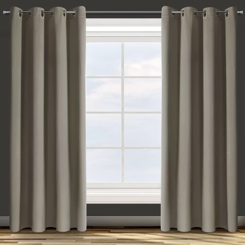 Zasłona gotowa na przelotkach PARISA 140x250 Design91 ciemnobeżowy