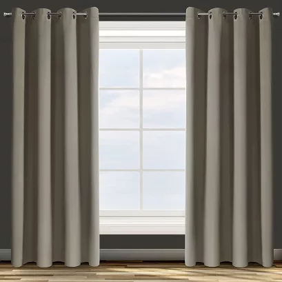 Zasłona gotowa na przelotkach PARISA 140x250 Design91 ciemnobeżowa