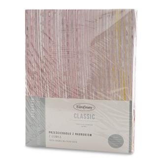 Prześcieradło satynowe z gumką PRINT 200x220 Eurofirany fioletowy