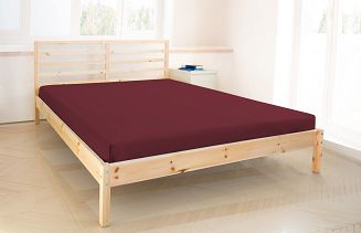 Pościel haftowana z prześcieradłem 160x200 bordo