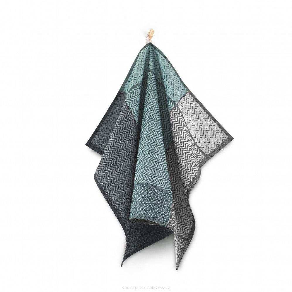 Ścierka kuchenna 50x70 Zwoltex Pure turkusowa szara zygzaki