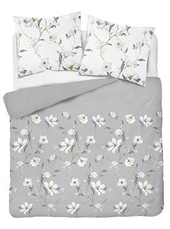 Pościel flanelowa 200x220 szara biała polne kwiaty