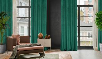 Zasłona gotowa na przelotkach LILI 140x250 Eurofirany ciemnozielony