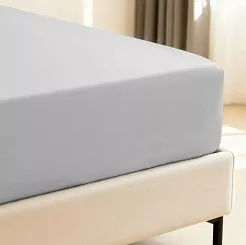 Prześcieradło bambusowe z gumką 120x200 szare