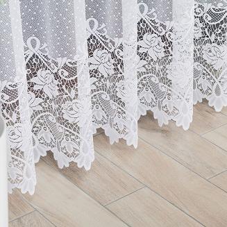 Firanka żakardowa gotowa na żabki DEMETRIA 300x250 biała