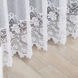 Firanka żakardowa gotowa na żabki DEMETRIA 300x250 biała