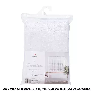 Firanka żakardowa gotowa na żabki DEMETRIA 300x250 biała