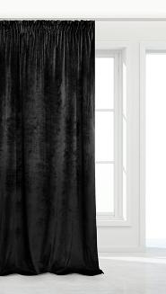 Czarna Zasłona Welurowa Na Taśmie 140x270 Velvet Soft
