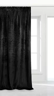 Czarna Zasłona Welurowa Na Taśmie 140x270 Velvet Soft