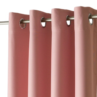 Zasłona gotowa typu blackout na przelotkach DONA 140x250 pastelowy różowy