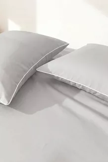 Poszewka bambusowa 70x80 szara z białą bizą