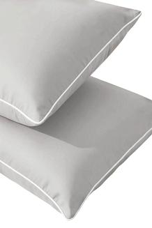 Poszewka bambusowa 70x80 szara z białą bizą