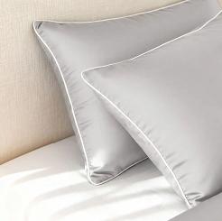 Poszewka bambusowa 70x80 szara z białą bizą