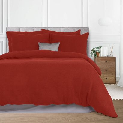 Pościel frotte 160x200 Darymex jednokolorowa bordowa