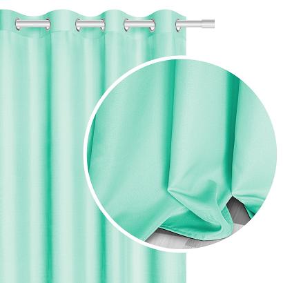 Zasłona gotowa na przelotkach VIVA 140x250 miętowa