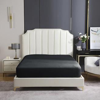 Prześcieradło satyna bawełniana z gumką 200x220 SIN czarne