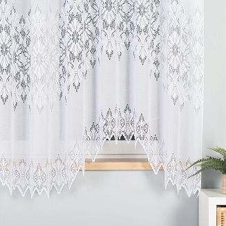 Firanka żakardowa gotowa na żabki fala ELŻBIETA 340x180 biała