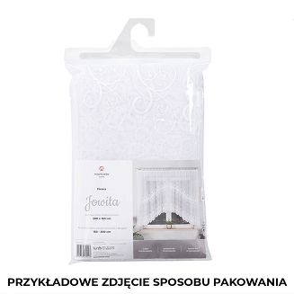 Firanka żakardowa gotowa na żabki fala ELŻBIETA 340x180 biała
