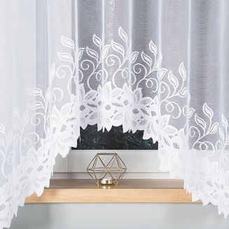 Firanka żakardowa gotowa na żabki BASTIA 450x180 biała