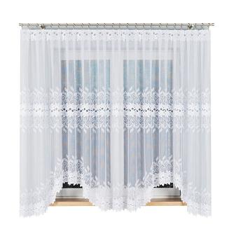 Firanka żakardowa gotowa na żabki BASTIA 450x180 biała