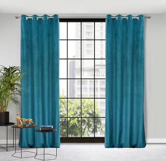 Zasłona gotowa na przelotkach LILI 140x250 Eurofirany ciemnoniebieski