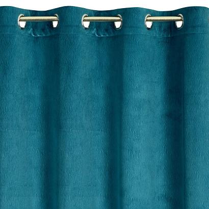 Zasłona gotowa na przelotkach LILI 140x250 Eurofirany ciemnoniebieska