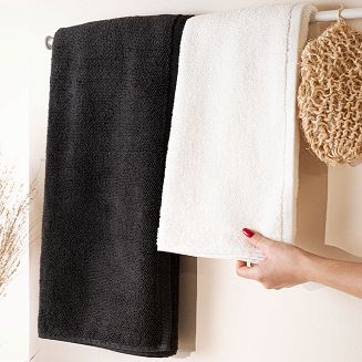 Ręcznik bawełniany LEON 50x90 strukturalne frotte czarny