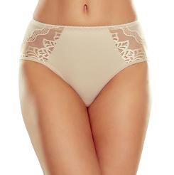 Figi damskie z tiulowymi wstawkami Vilia beżowe